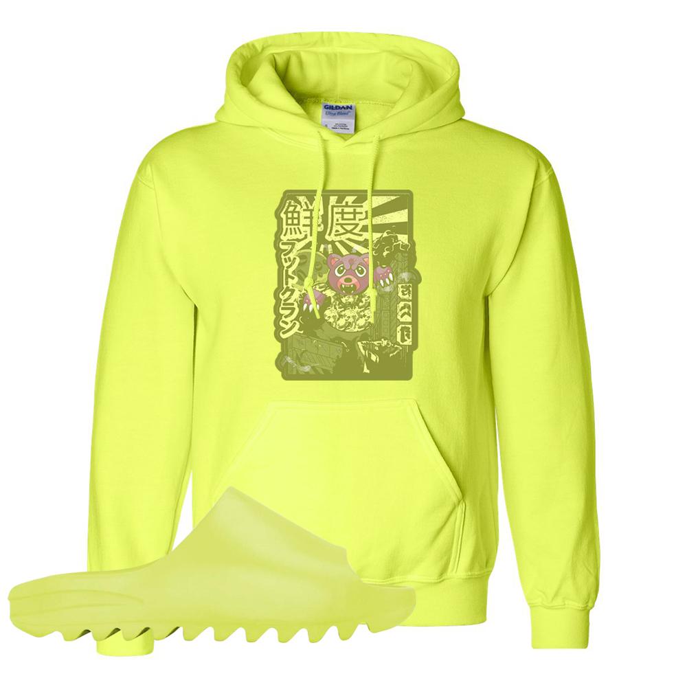 Glow Green Slides Hoodie | Attack Of The Bear, Safety Yellow
