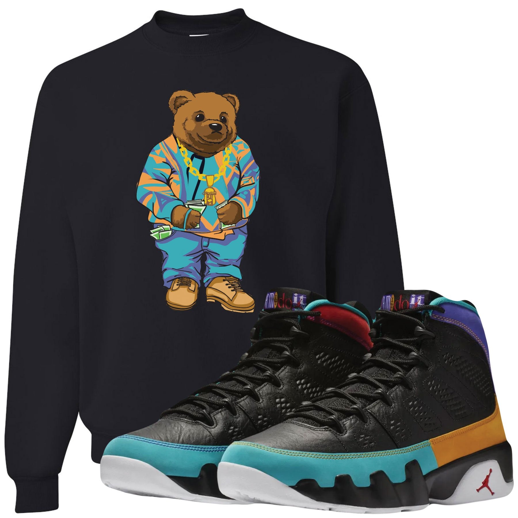 Shop sneaker matching clothing to match your pair of Jordan 9 Dream It Do It Sneakers. This Jordan 9 Dream It Do It sneaker matching item will perfectly match the Dream It Do It 9s.