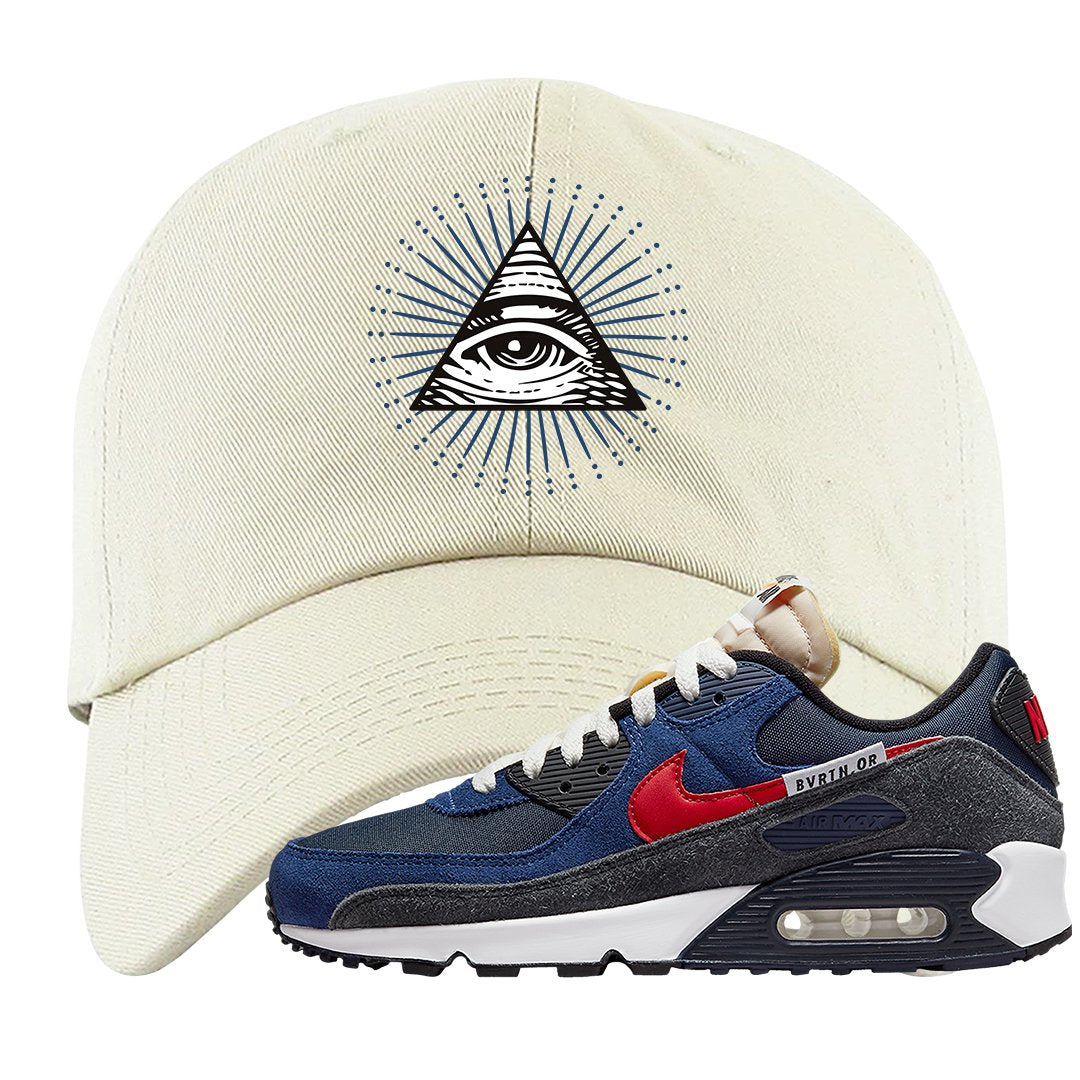 AMRC 90s Dad Hat | All Seeing Eye, White