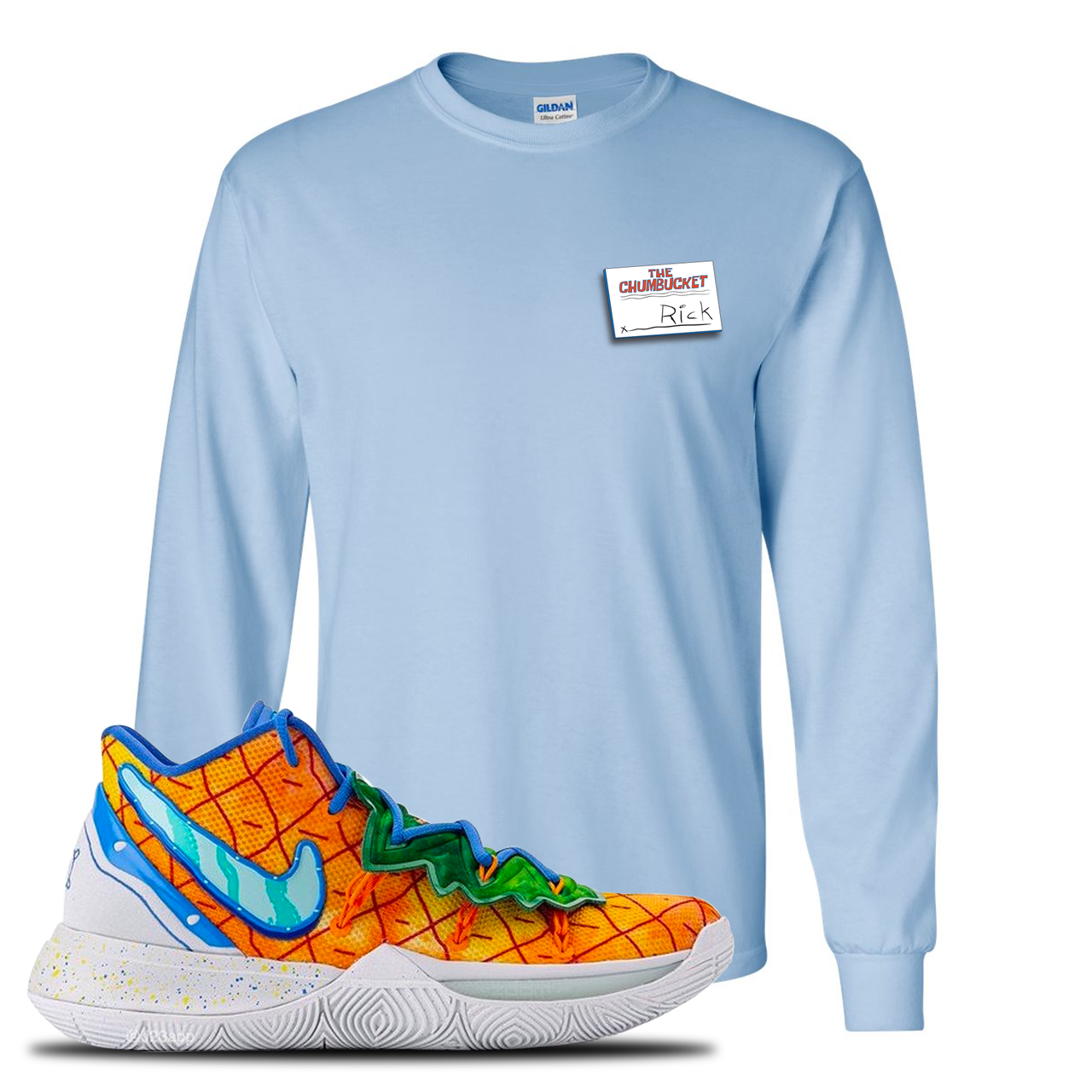 Kyrie 5 Pineapple House Rick Light Blue Sneaker Hook Up Longsleeve T-Shirt