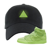 Neon Green KO 1s Dad Hat | All Seeing Eye, Black