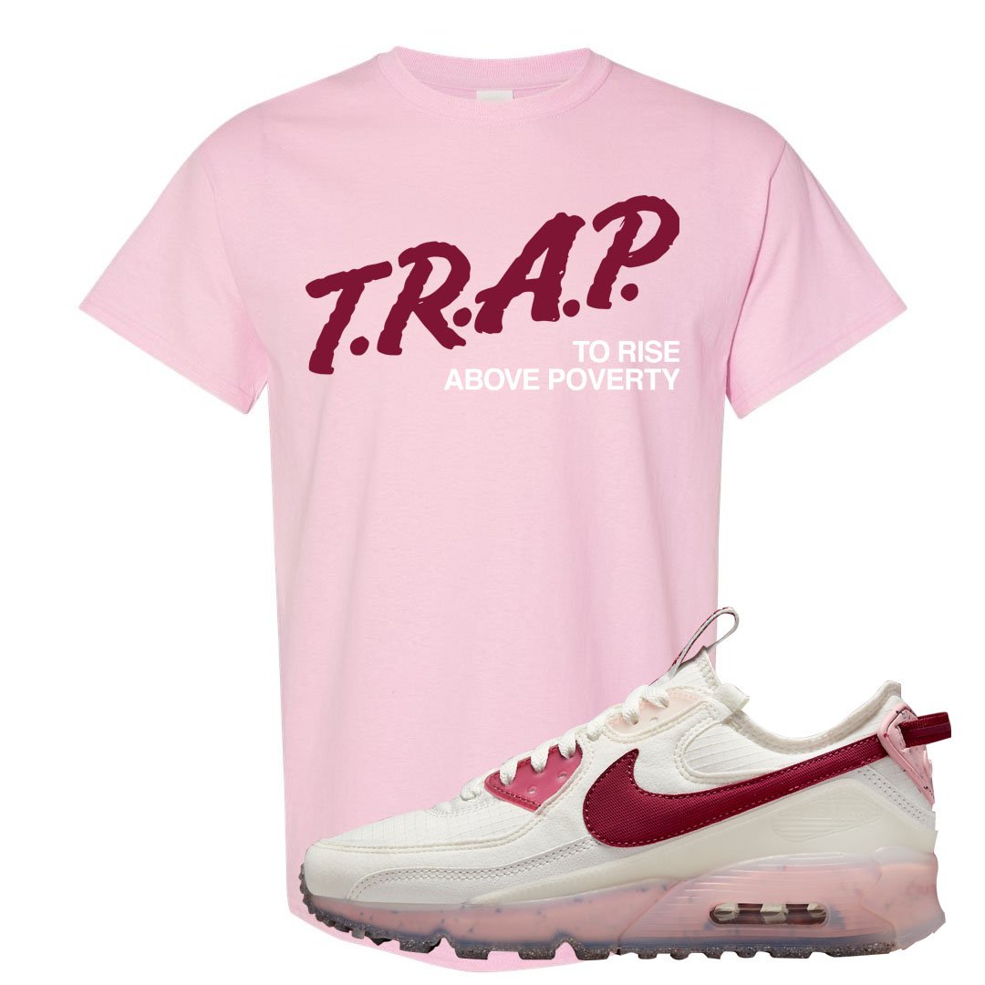 Terrascape Pomegranate 90s T Shirt | Trap To Rise Above Poverty, Light Pink