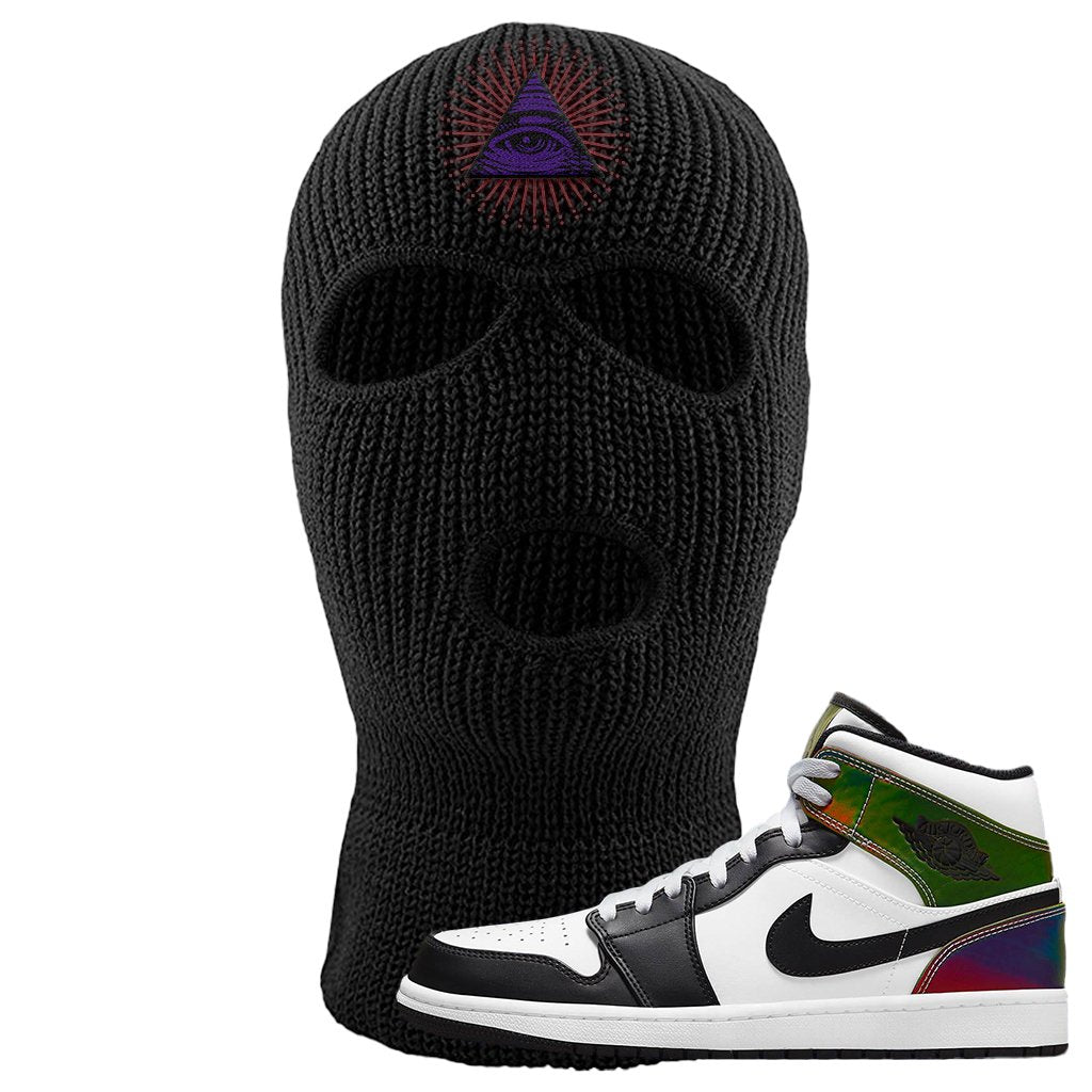 Color Change Mid 1s Ski Mask | All Seeing Eye, Black