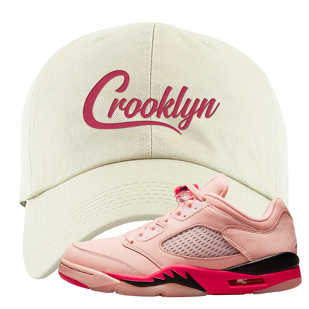 Arctic Pink Low 5s Dad Hat | Crooklyn, White