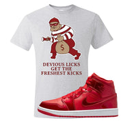 University Red Pomegranate Mid 1s T Shirt | Devious Licks, Ash