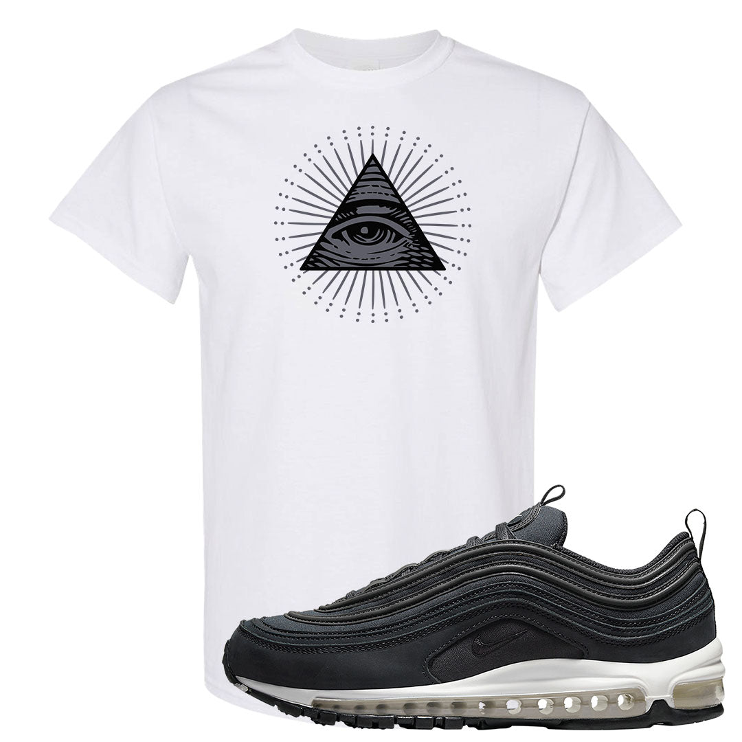 Black Off Noir 97s T Shirt | All Seeing Eye, White
