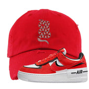 Shadow Chicago AF 1s Distressed Dad Hat | Coiled Snake, Red