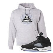 Oreo Moonlight 5s Hoodie | All Seeing Eye, Ash