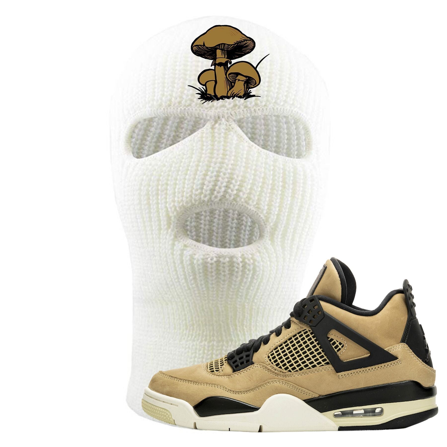 Jordan 4 WMNS Mushroom Sneaker Matching White Eat Me Ski Mask