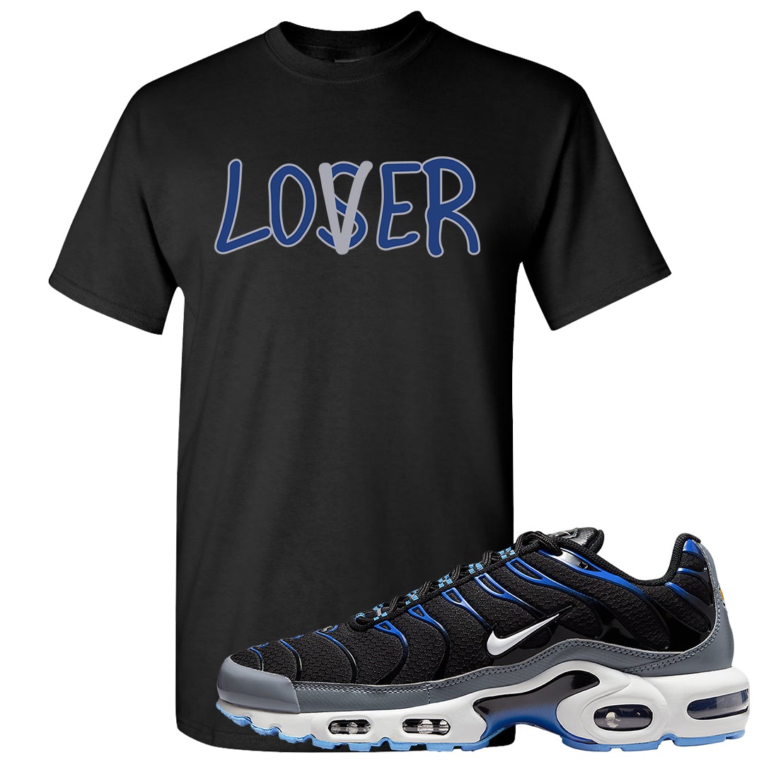 University Blue Black Pluses T Shirt | Lover, Black