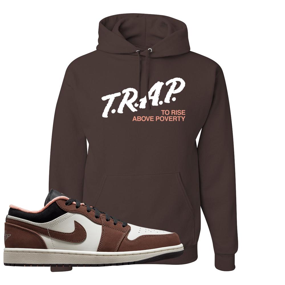 Mocha Low 1s Hoodie | Trap To Rise Above Poverty, Chocolate