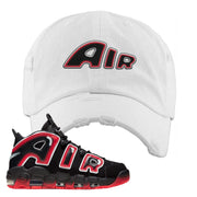 Air More Uptempo Laser Crimson Air From The Sneaker White Sneaker Hook Up Distressed Dad Hat