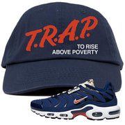 Obsidian AMRC Pluses Dad Hat | Trap To Rise Above Poverty, Navy Blue