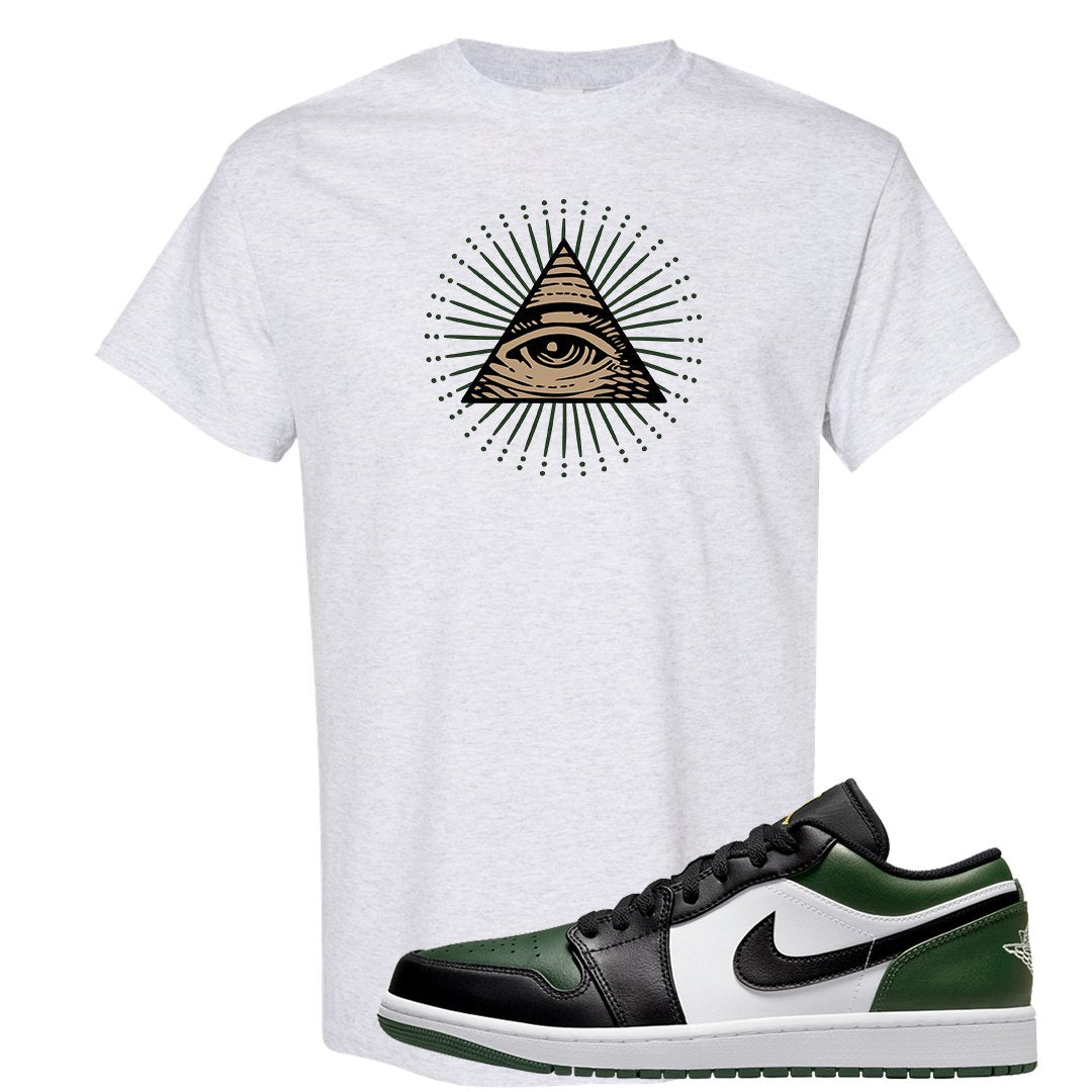 Green Toe Low 1s T Shirt | All Seeing Eye, Ash