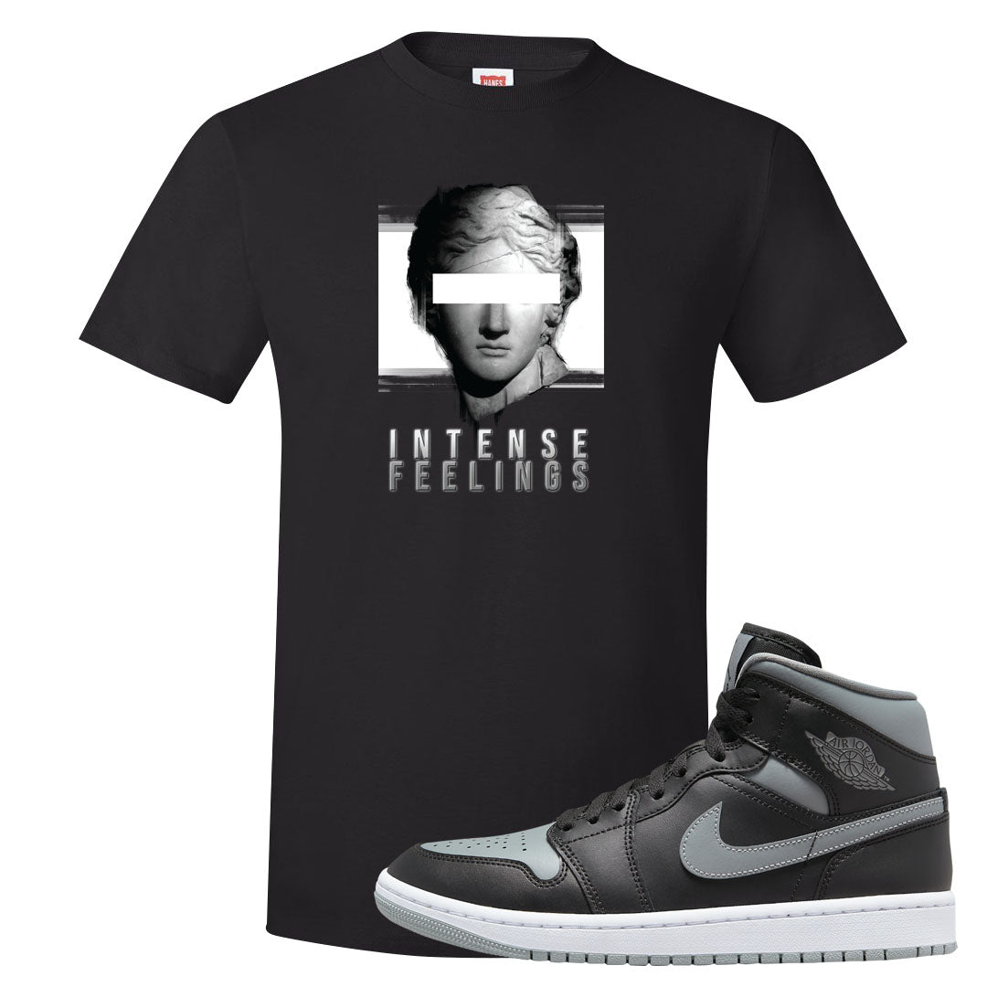 Alternate Shadow Mid 1s T Shirt | Intense Feelings, Black