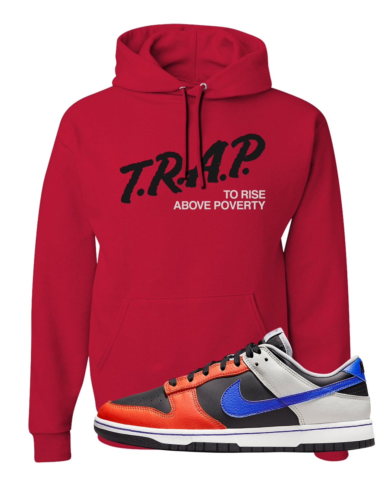 75th Anniversary Low Dunks Hoodie | Trap To Rise Above Poverty, Red