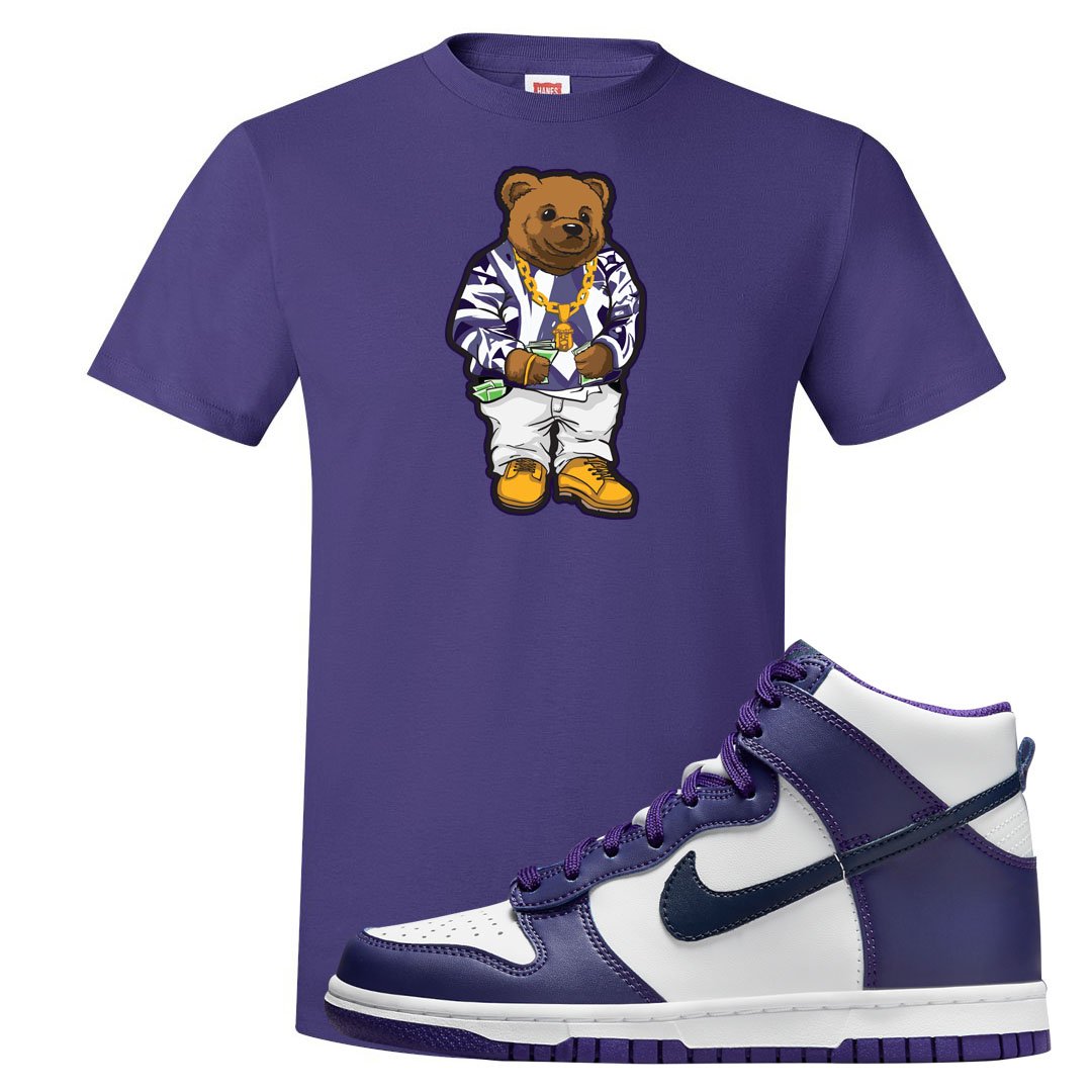 Court Purple High Dunks T Shirt | Sweater Bear, Purple