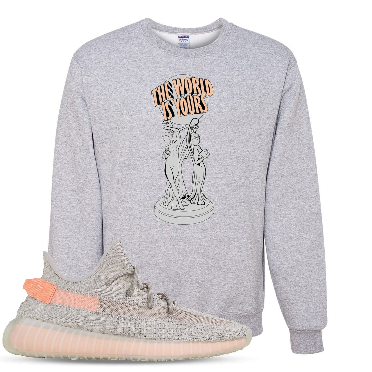 True Form v2 350s Crewneck Sweater | The World Is Yours, Heathered Light Gray