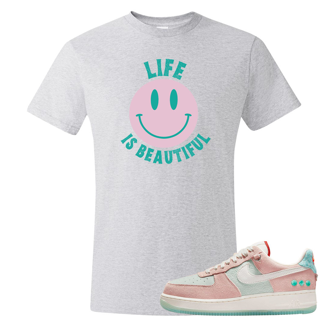 Shapeless AF 1s T Shirt | Smile Life Is Beautiful, Ash