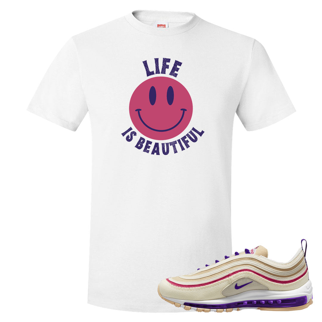 Sprung Sail 97s T Shirt | Smile Life Is Beautiful, White