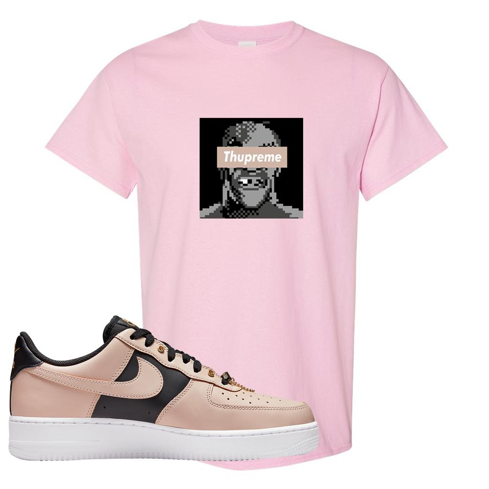 Air Force 1 Low Bling Tan Leather T Shirt | Thupreme, Light Pink