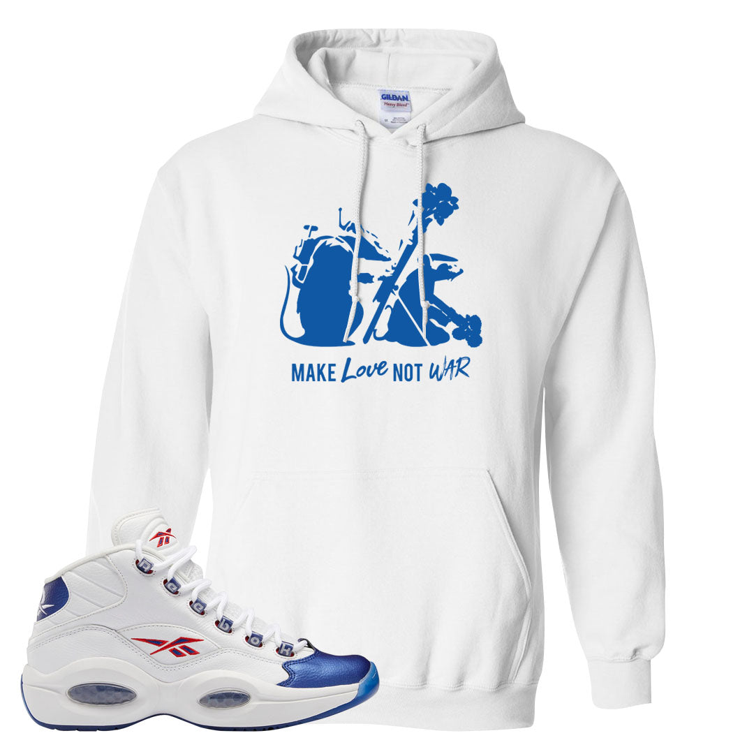 Blue Toe Question Mids Hoodie | Army Rats, White