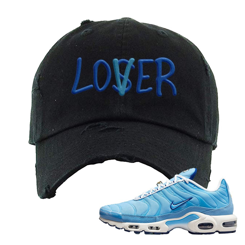 Air Max 1 First Use University Blue Distressed Dad Hat | Lover, Black