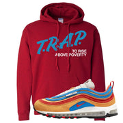 Tan AMRC 97s Hoodie | Trap To Rise Above Poverty, Red