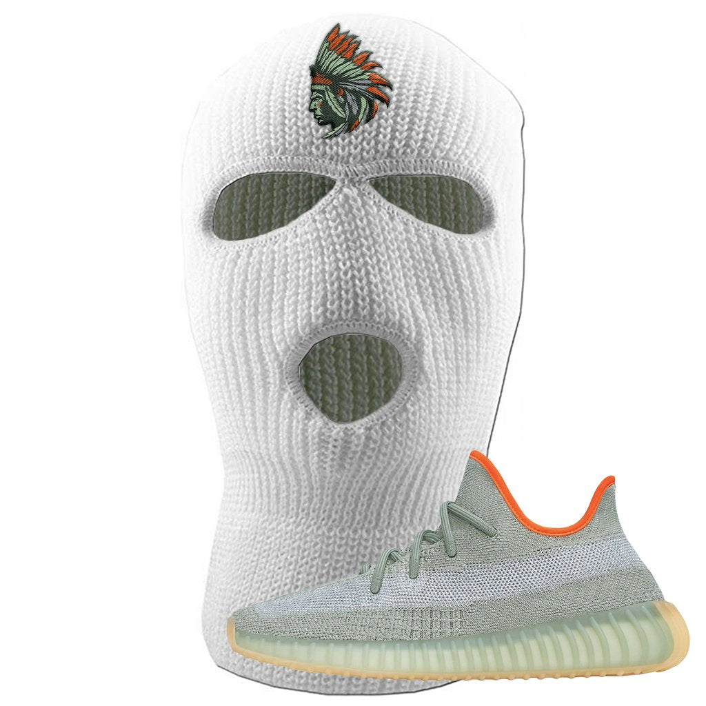 Yeezy 350 V2 Desert Sage Sneaker Ski Mask | Indian Chief | White