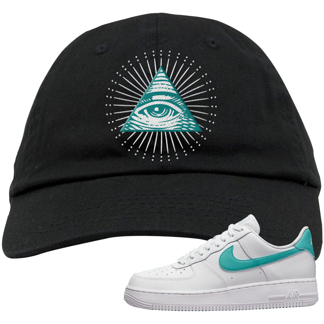 Washed Teal Low 1s Dad Hat | All Seeing Eye, Black
