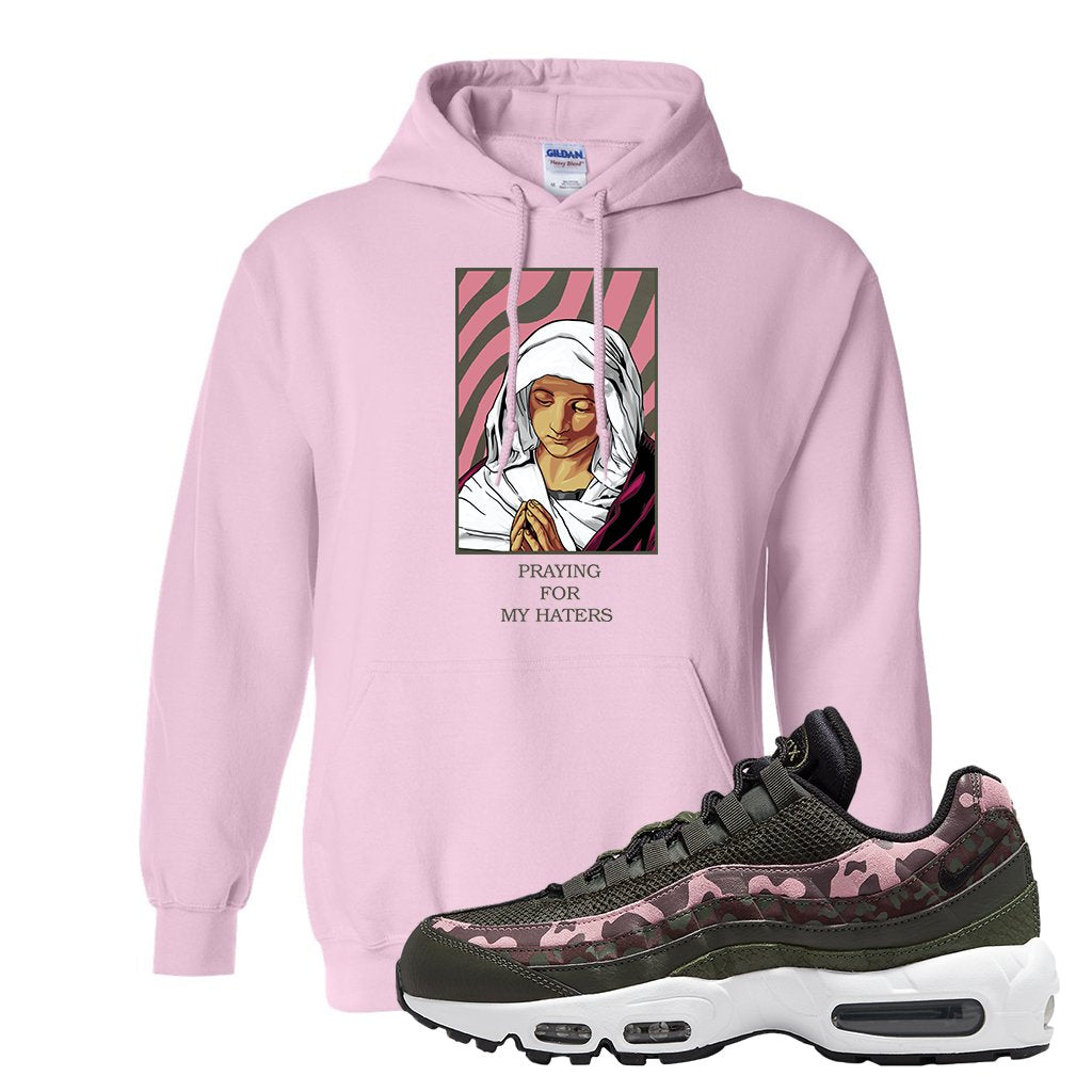 Olive Pink Camo 95s Hoodie | God Told Me, Light Pink