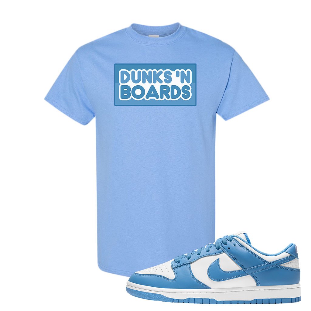 SB Dunk Low University Blue T Shirt | Dunks N Boards, Carolina Blue