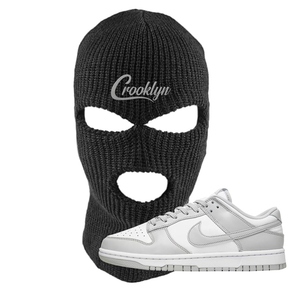 Grey Fog Low Dunks Ski Mask | Crooklyn, Black