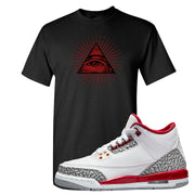 Cardinal Red 3s T Shirt | All Seeing Eye, Black