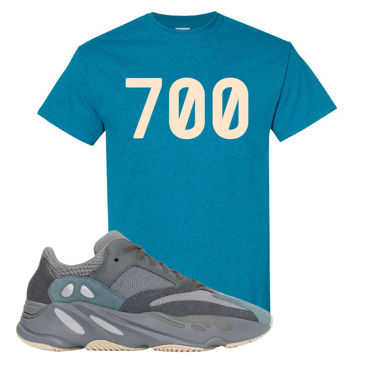 Yeezy Boost 700 Teal Blue 700 Antique Saphire Sneaker Hook Up T-Shirt