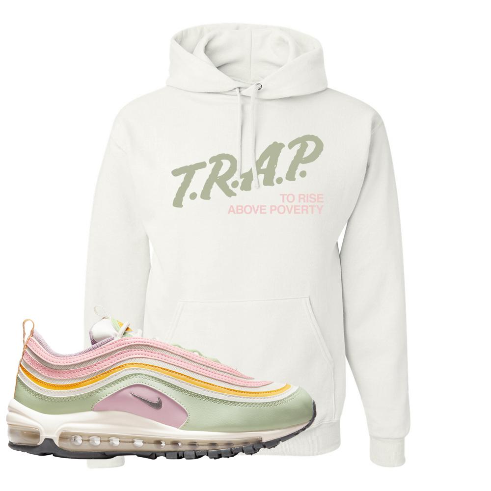 Pastel 97s Hoodie | Trap To Rise Above Poverty, White