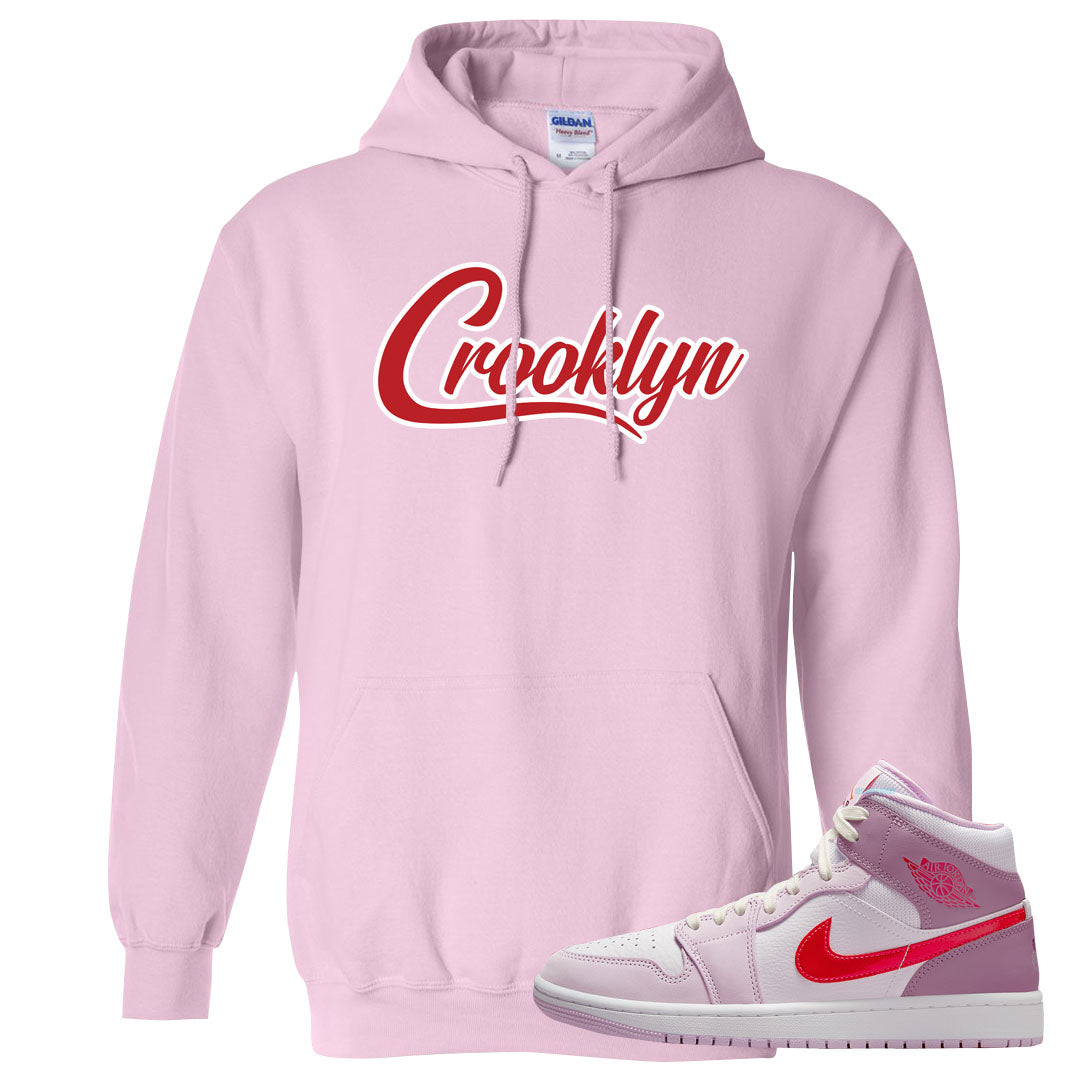 Valentine's Day Mid 1s Hoodie | Crooklyn, Light Pink