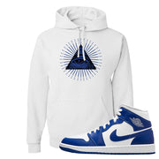 Air Jordan 1 Mid Kentucky Blue Hoodie | All Seeing Eye, White