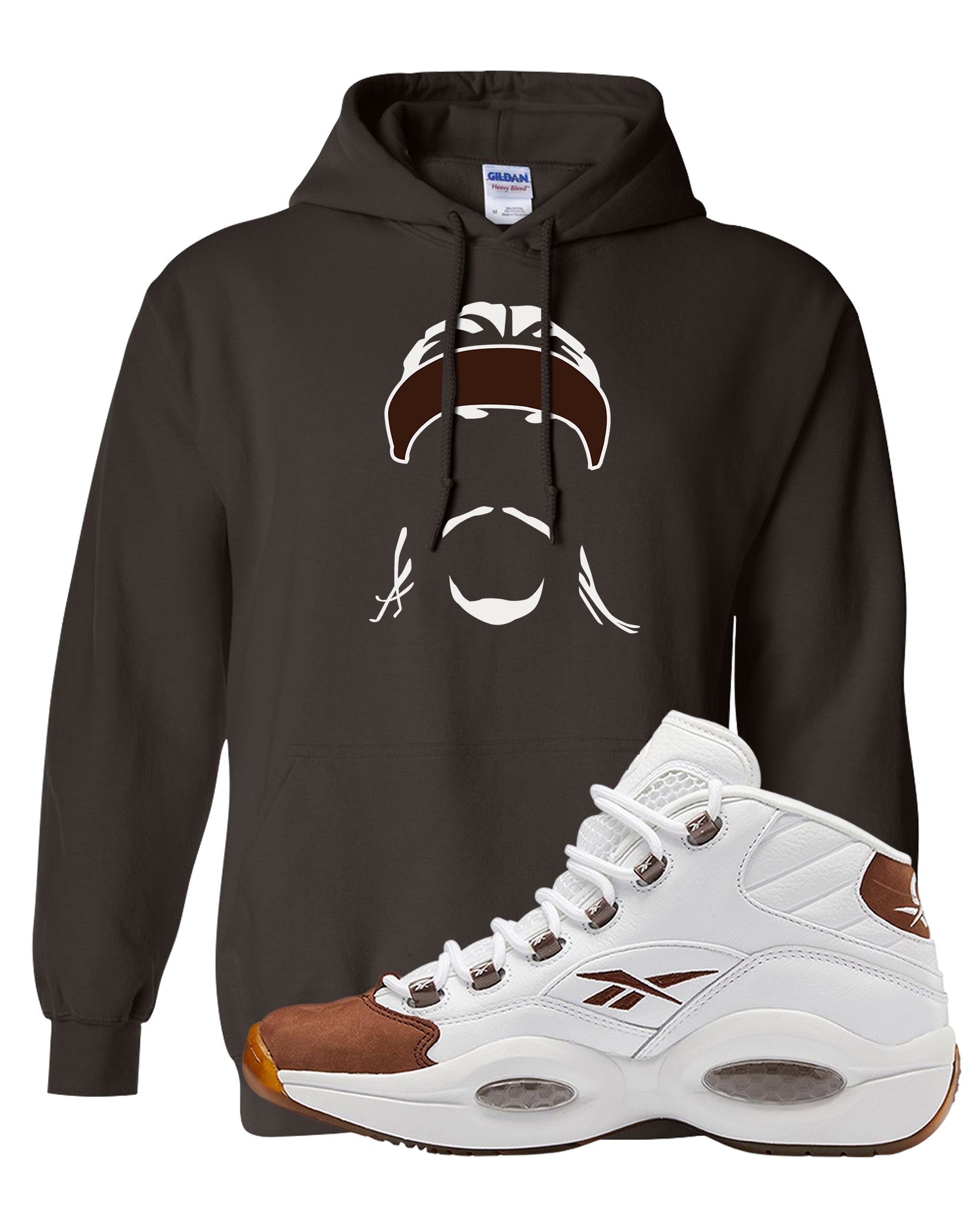 Mocha Question Mids Hoodie | Headband Corn Rows, Dark Chocolate