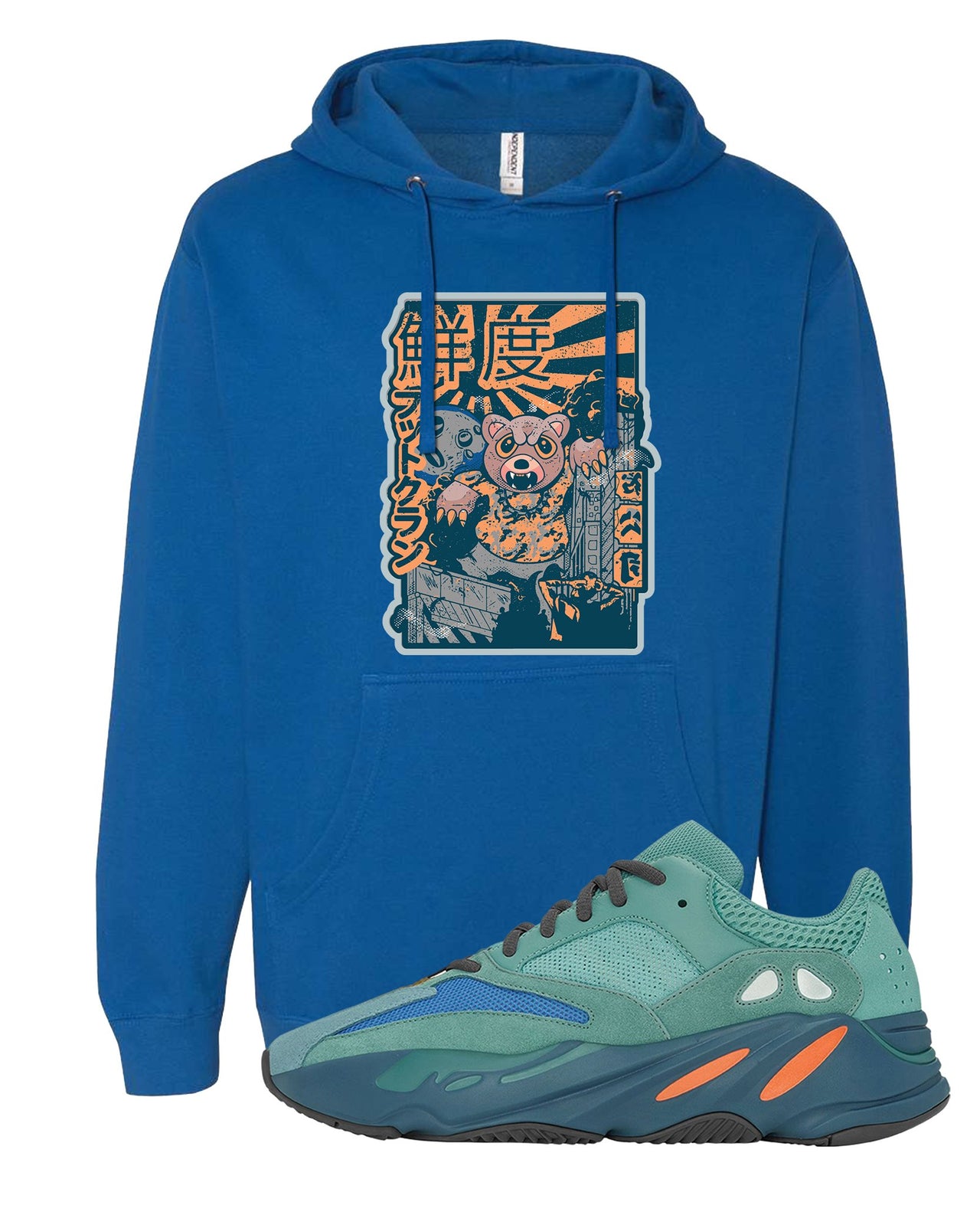 Faded Azure 700s Hoodie | Attack Of The Bear, Royal
