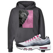 Next Nature Pink 95s Hoodie | Miguel, Smoke Grey