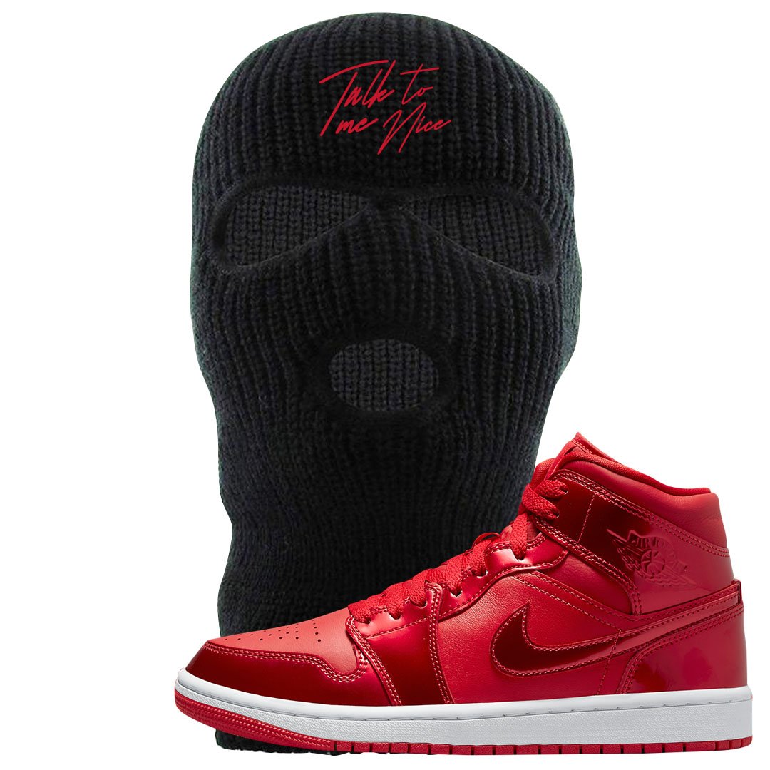 University Red Pomegranate Mid 1s Ski Mask | Talk To Me Nice, Black