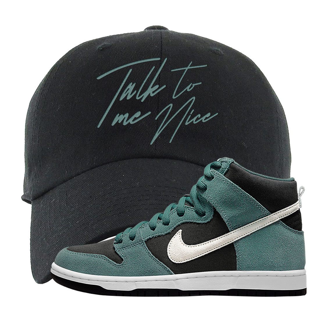 Green Suede High Dunks Dad Hat | Talk To Me Nice, Black