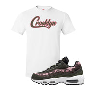 Olive Pink Camo 95s T Shirt | Crooklyn, White