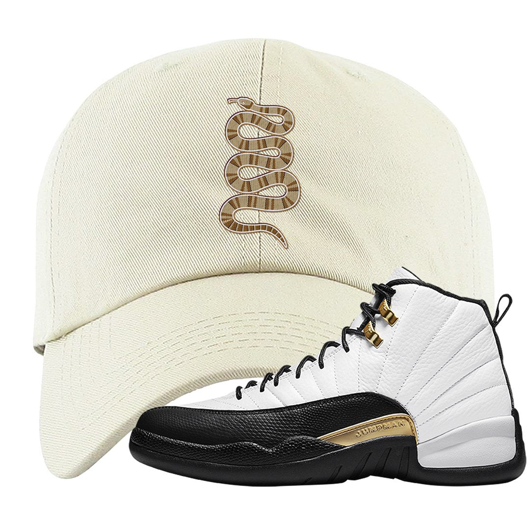 Royalty 12s Dad Hat | Coiled Snake, White