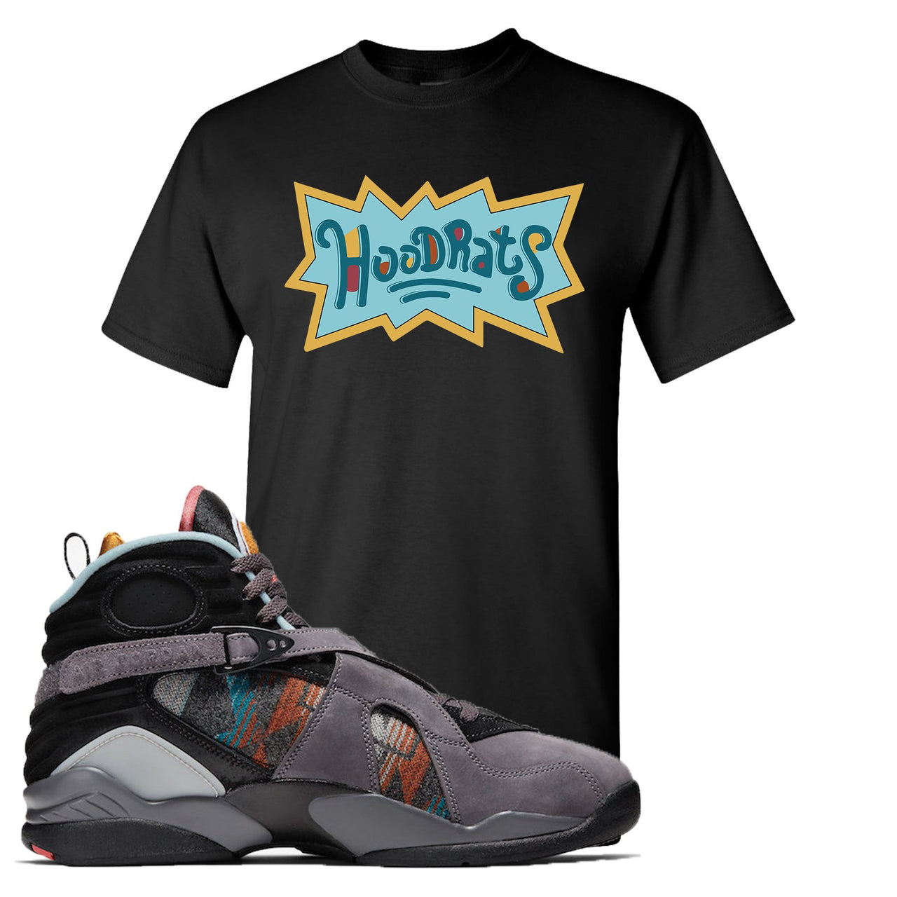 Jordan 8 N7 Pendleton Hood Rats Black Sneaker Hook Up T-Shirt