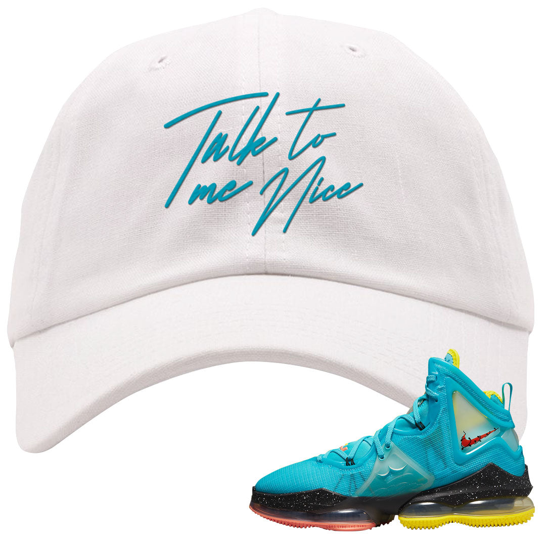 South Beach Christmas Bron 19s Dad Hat | Talk To Me Nice, White