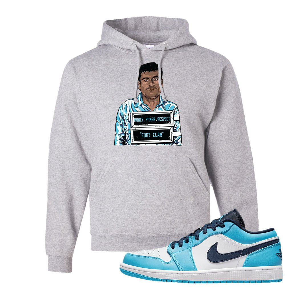 Air Jordan 1 Low UNC Hoodie | Capone Illustration, Ash