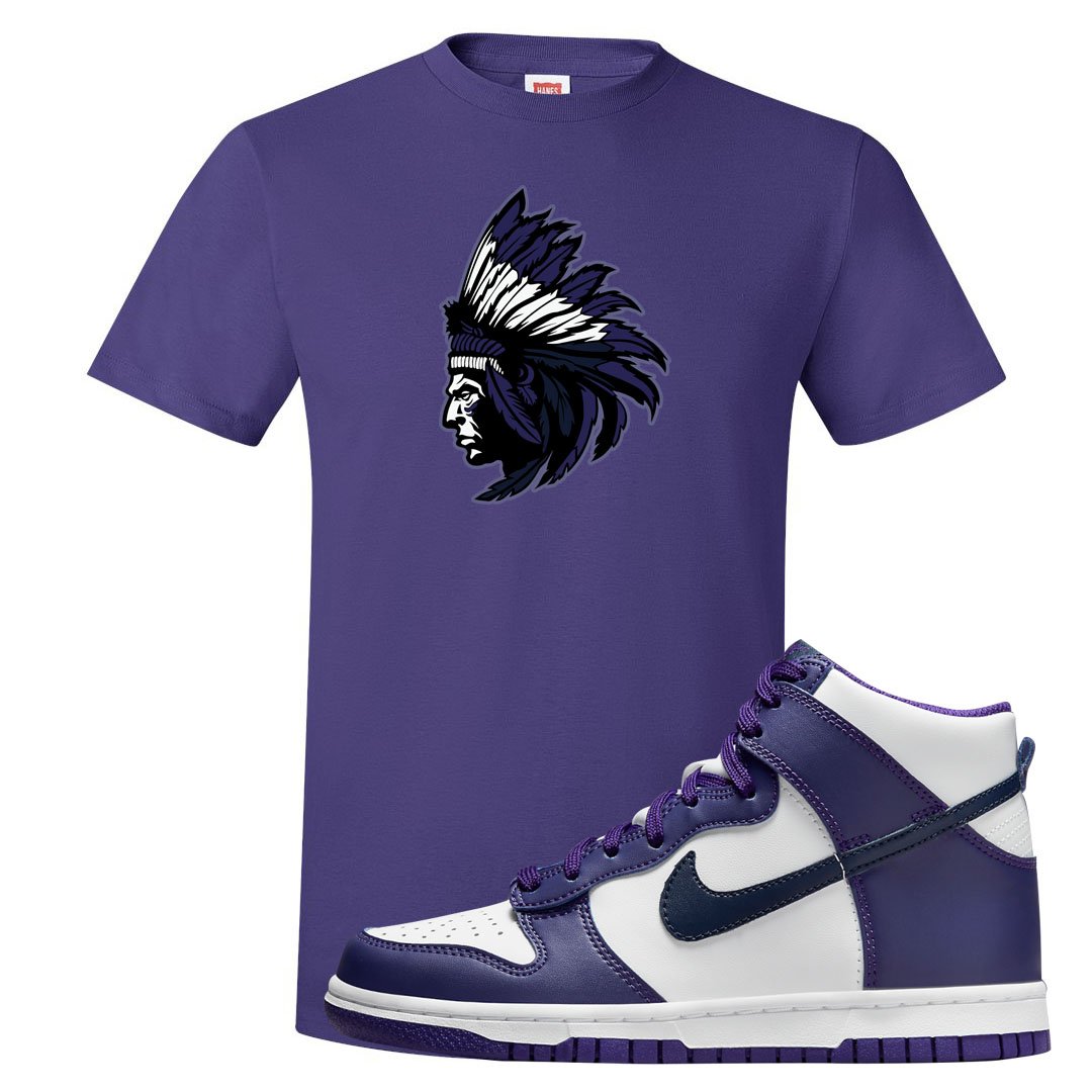 Court Purple High Dunks T Shirt | Indian Chief, Purple