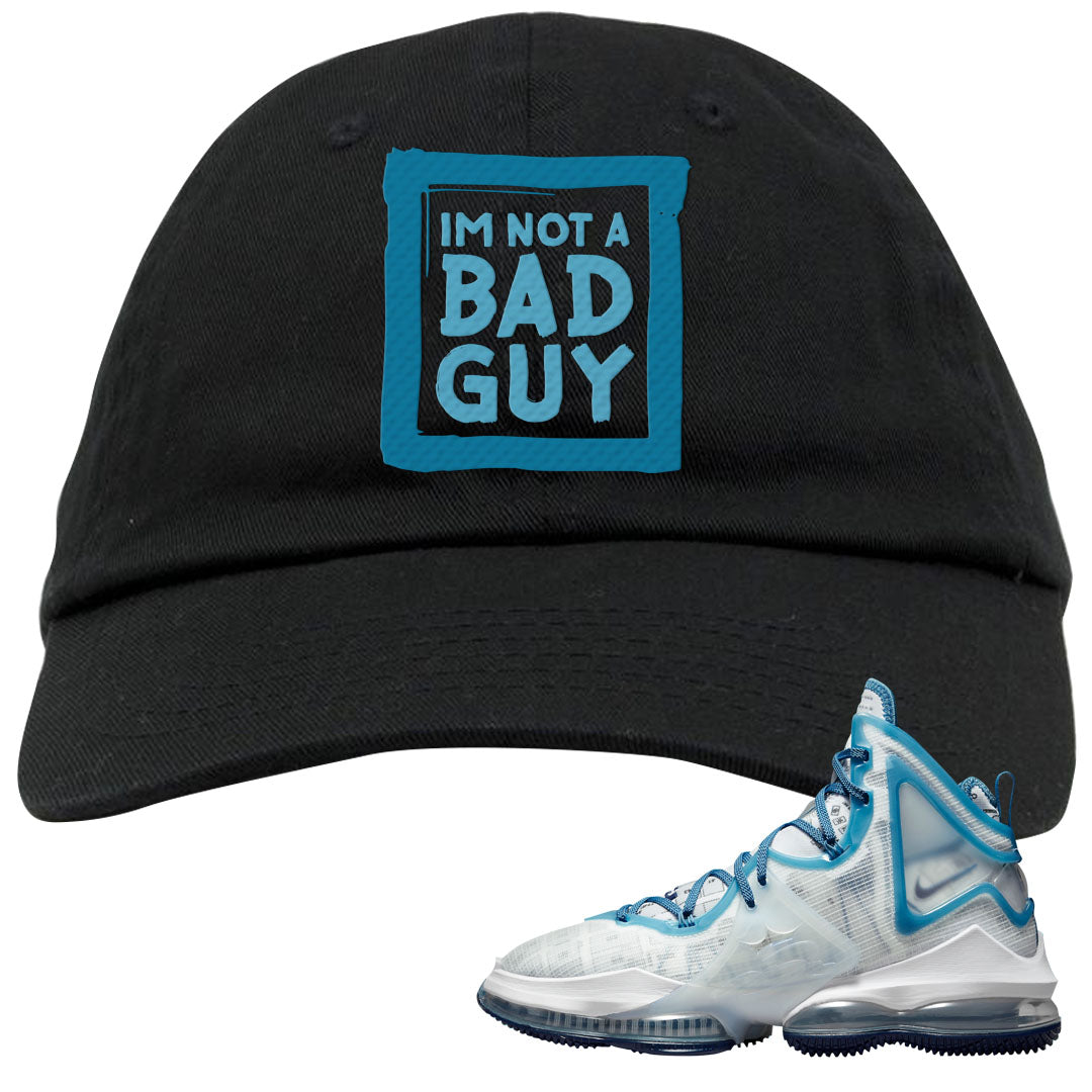 White Blue Space Bron 19s Dad Hat | I'm Not A Bad Guy, Black